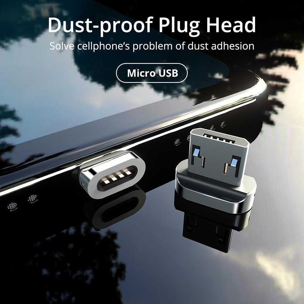 Charger Plug Adapter Magnetic Cable Connector Tips Head Dust Plug Micro USB Plug For Android