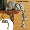 3 Pieces of Elephant Mother Hanging 2 Baby Lucky Decoration Statue Figurines Resin Crafts Ornaments Home Living Room Decorations