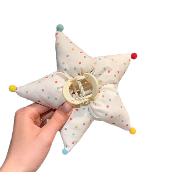 YY Five-pointed Star Ponytail Clip Back-of-head Clip Hair Accessory Hairpin for Girl Women