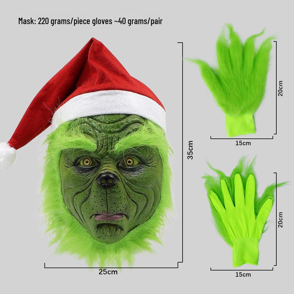 Набор маскарадной маски и перчаток Гринча для рождественских представлений
