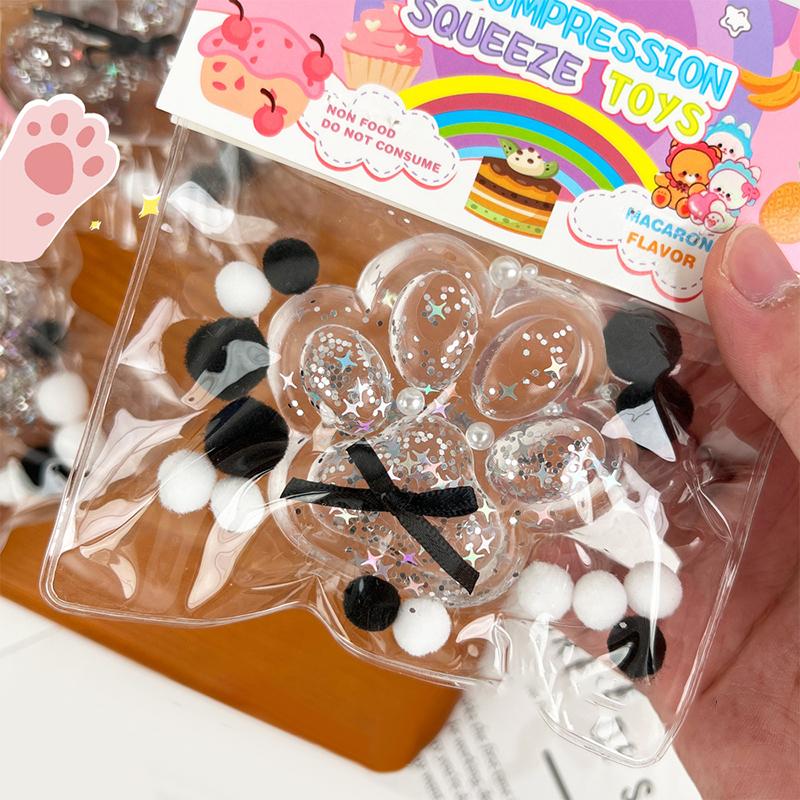 Мультяшный кошачий коготь, липкий щипок, сенсорные игрушки, креативный Tpr, прозрачный черный бант, кошачья лапа, медленный отскок, сжимаемые игрушки для детей, подарки