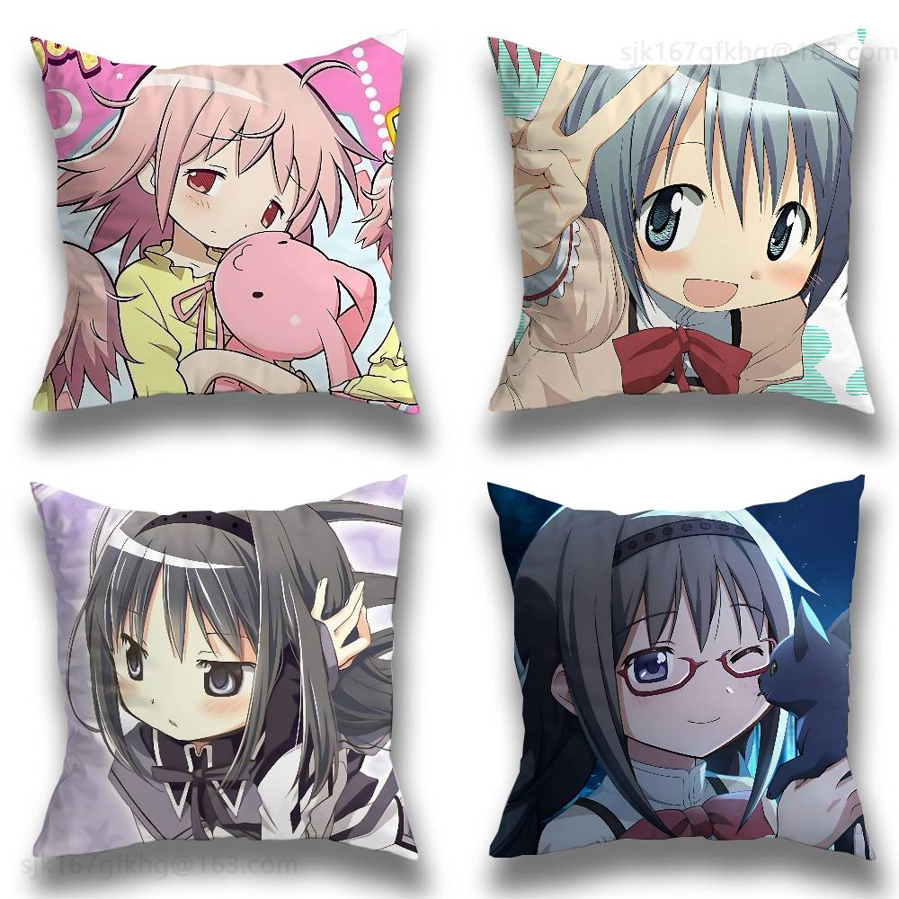 Puella Magi Madoka Magica Наволочка Наволочка против пылевых клещей Невидимая молния Шелковистый короткий плюш Наволочка для диванной подушки