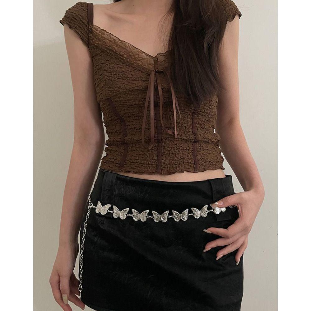 Винтажный пояс Регулируемый корпус Одежда Аксессуары Новый ремень-цепочка для женщин