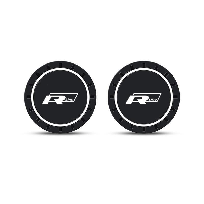 Для VW Volkswagen Jetta MK5 Golf Новые 2 шт. Логотип Rline R line ПВХ Силикон Автомобильная подставка Подстаканник Нескользящая подкладка Коврик для напитков Для V