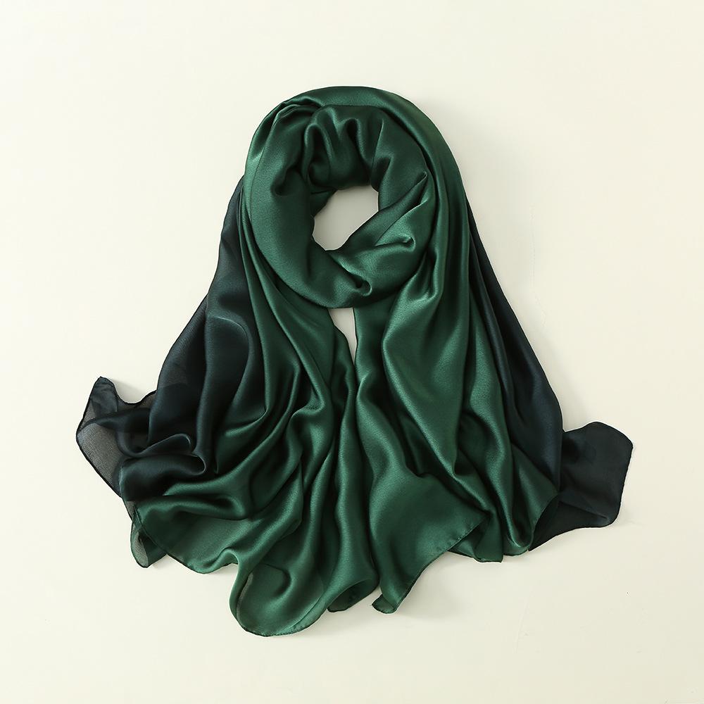 18 цветов новый градиентный шелковый шарф переходного цвета новый атласный шарф платок темперамент длинный женский платок сплошной цвет доступен для всех сезонов