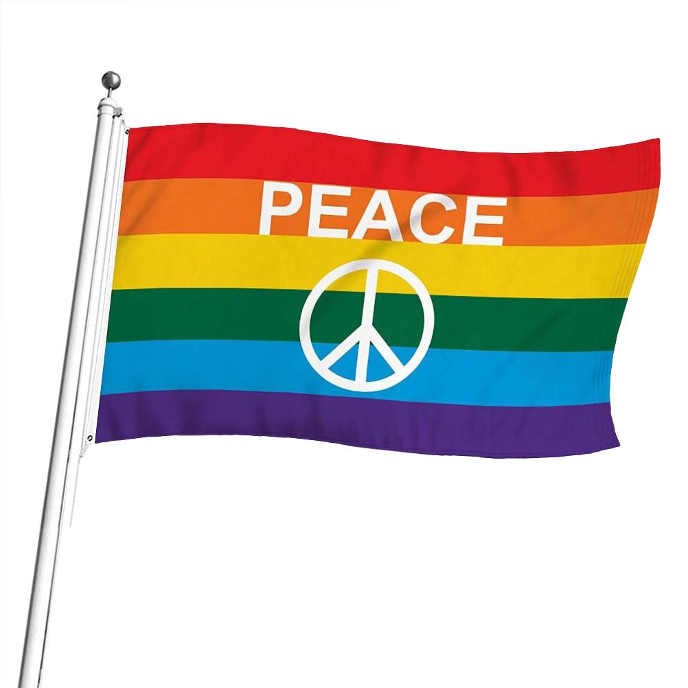 Colorful Peace Flag Polyester Banner Fade Resistant Peace Flag for Indoor Outdoor Decoration
