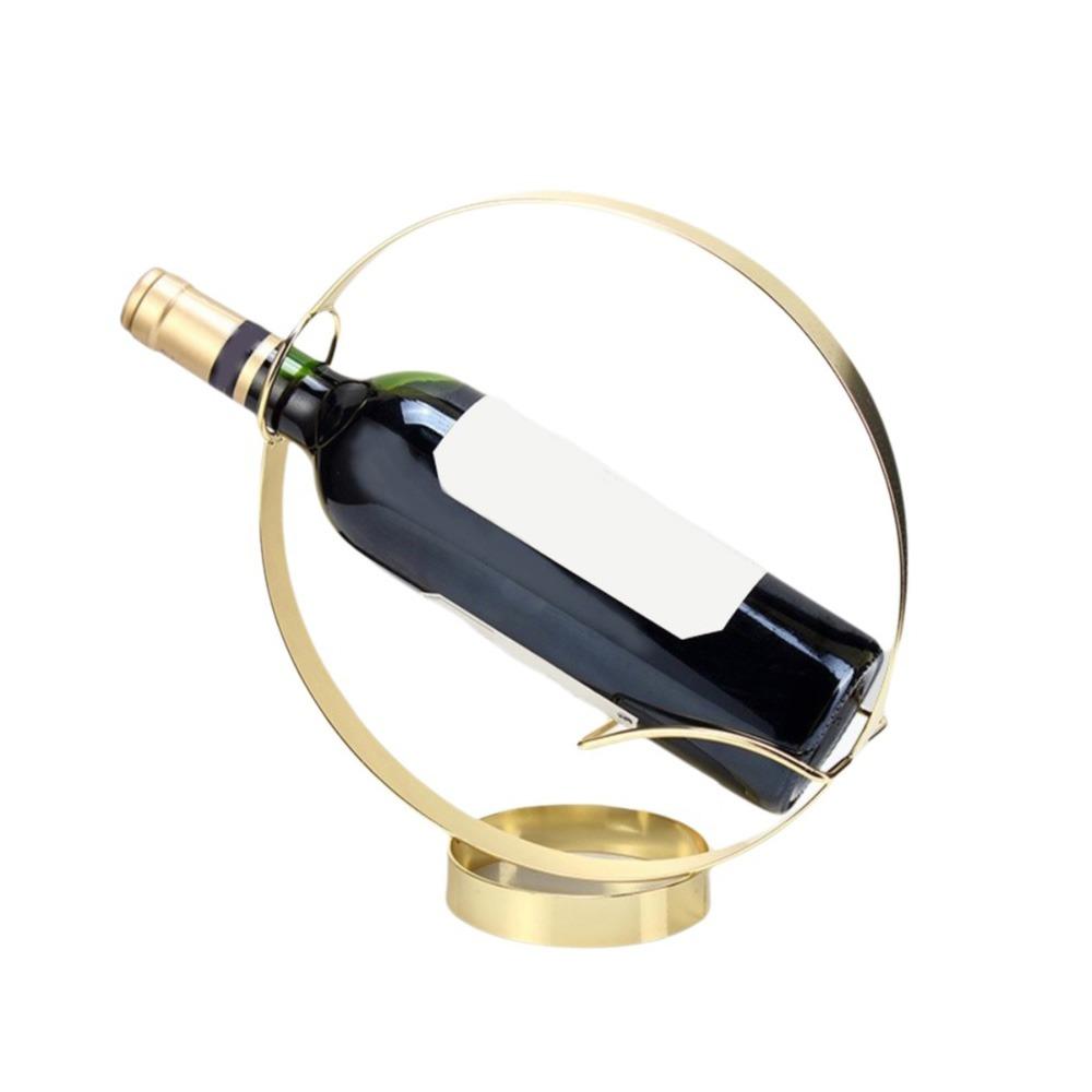 Single Iron Round Wine Rack Freestanding Red Wine Display Rack Modern Wine Bottle Holder  Hotel
