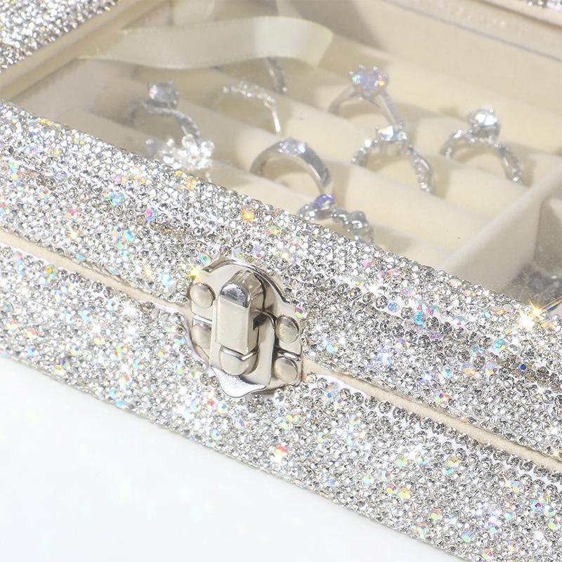 Фланелевый ящик для хранения украшений Diamond для дома — идеально подходит для часов, сережек и колец