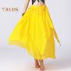 Women Chiffon Skirt Elastic Waist Multi-Layered Mesh Folk Dance Skirt Sequins Decor Large Hem Stage Performance Skirt