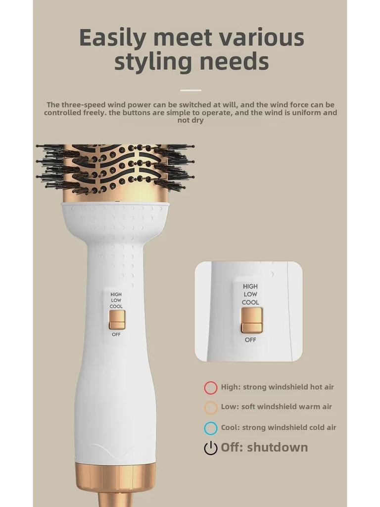 Многофункциональный фен двойного назначения и выпрямляющая расческа из белого золота — стандарт США
