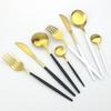 4 шт., черный набор столовых приборов, набор столовых приборов из нержавеющей стали 18/10, нож, вилка, десертная ложка, обеденная посуда, кухонное серебро, набор столовых приборов