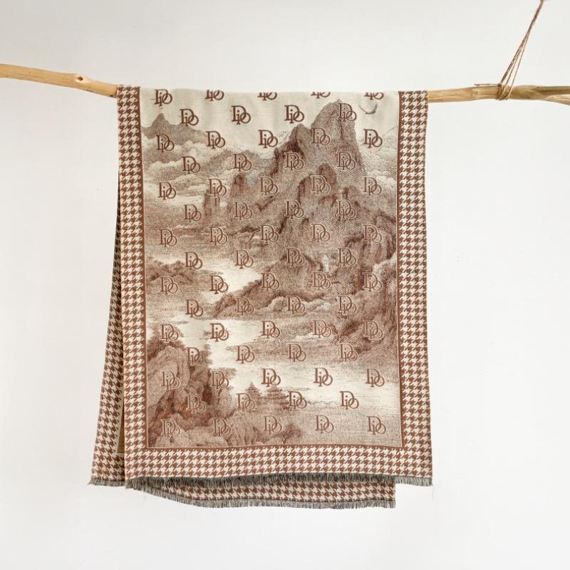 Letter Imitation Cashmere Scarf Women's Winter New Fashion Long Scarf Scarf Thickened To Keep Out the Cold and Wind, and a Shawl.