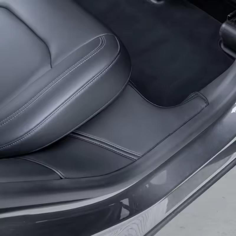 Комплект защитных накладок на пороги дверей автомобиля для Tesla Model Y из микрофибры, защита от царапин, накладка для защиты от ударов, накладка для защиты порогов, внутренняя отделка