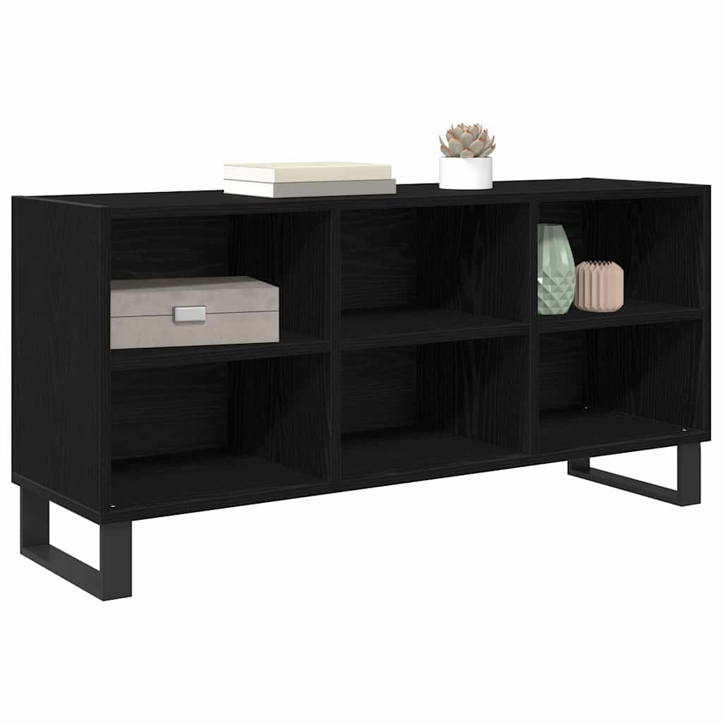 TV Stand in Black Oak Look 103.5 x 30 x 50 cm