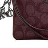 Coach Бордовый Signature Canvas Кошелек-клатч на молнии с подвеской-снежинкой и ремешком на запястье для повседневного и праздничного использования