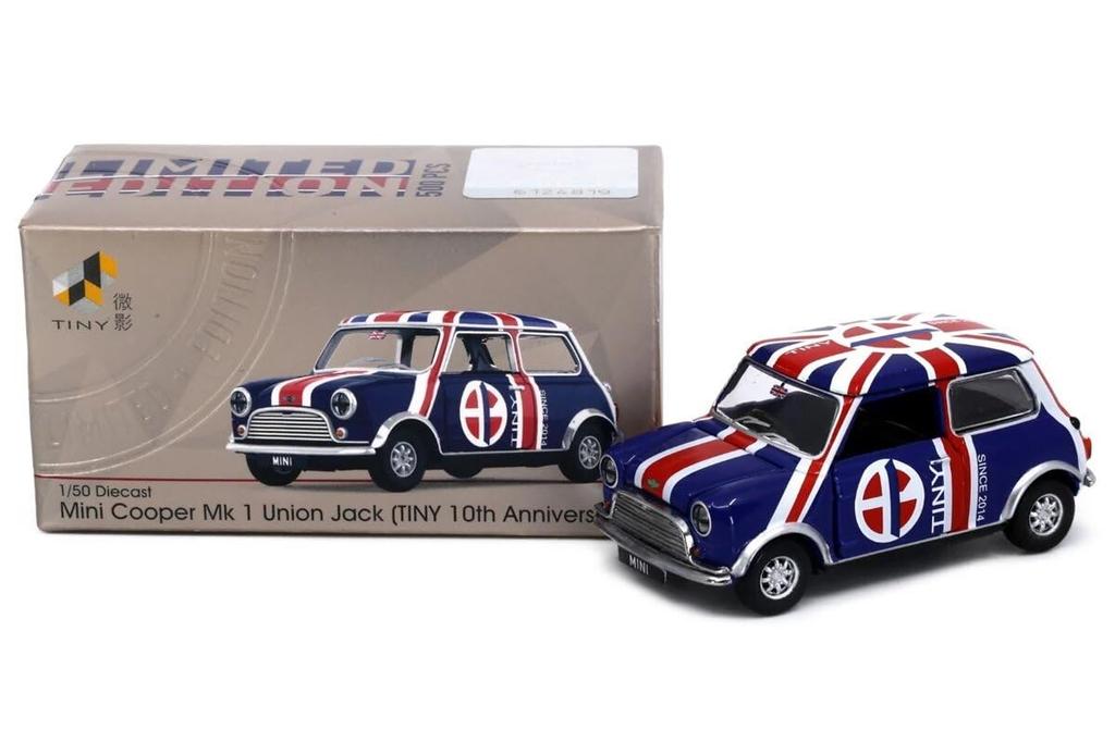 Tiny City Mini Cooper Mk 1 Union Jack 10th Diecast Model Car 1/50 (TINY Anniversary)