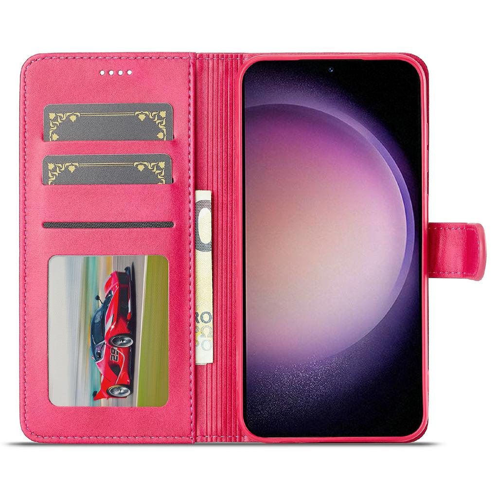 LC.IMEEKE For Samsung Galaxy S25 Case Calf Texture PU Leather Stand Wallet Phone Cover