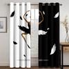 3D Modern Elegant Black White Classic Luxury Dance Girl 2 Pieces Shading Window Curtain For Living Room Bedroom Home Decoration