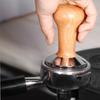 58mm Calibrated Pressure Wood Coffee Tamper Espresso Elastic Powder Compactor 304 Stainless Steel Coffee Powder Hammer