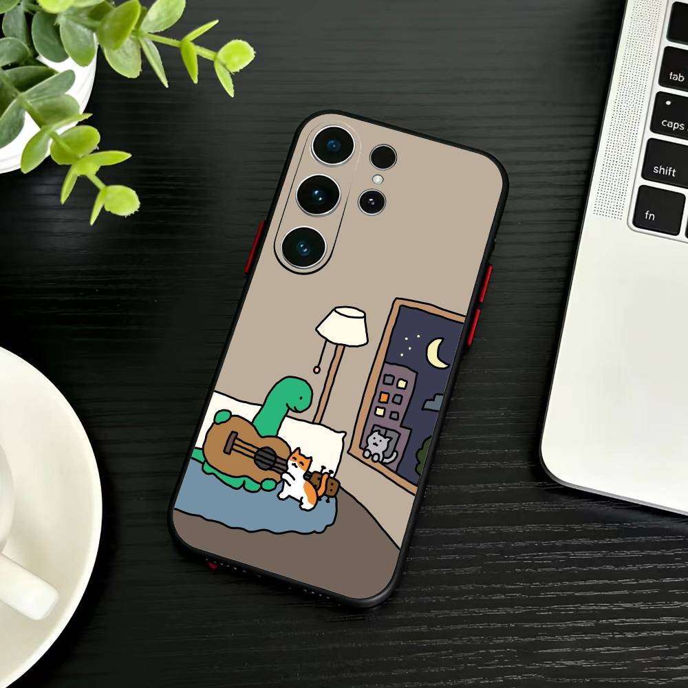 Cute cartoon J-Jurassic Phone Case For Samsung S26,S25,S24,S23,S22,S21,S20,Plus,Fe,Lite,Others Black Cover