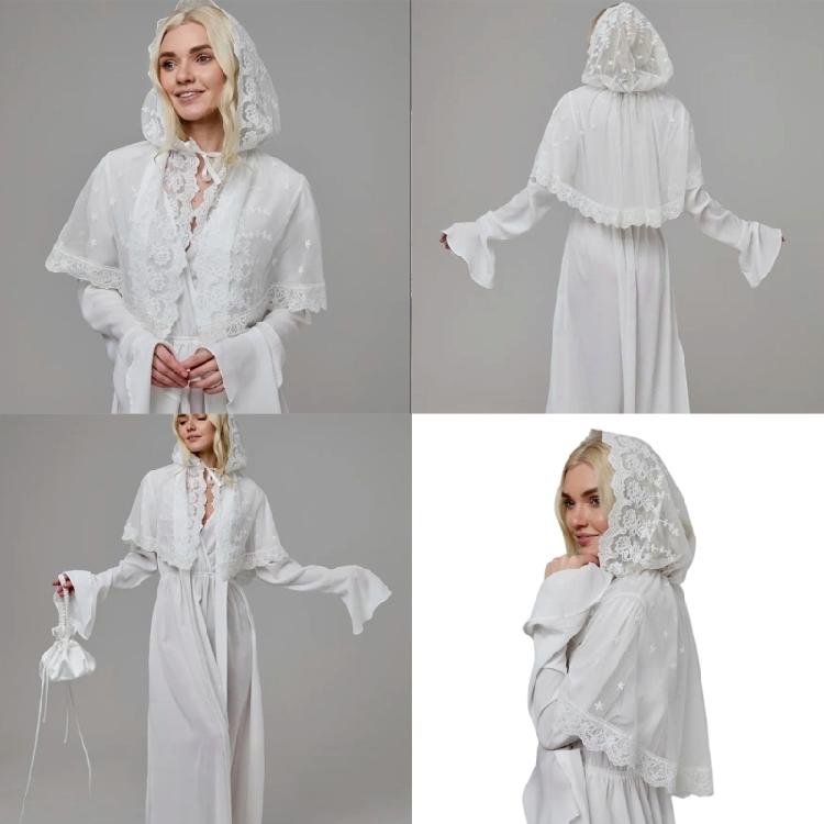 Кружевной тюрбан-вуаль с вышивкой, шарф для латинской мессы, головной убор, головной платок для девичника, для религиозных церковных мероприятий, собраний