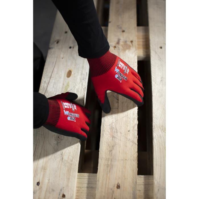 Gants de travail - WONDER GRIP - WG-500R Flex - Nylon et nitrile - Rouge