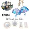 4PCS/SET 3D Umbrella Shape Resin Mold Silicone Mold Epoxy Mold DIY Jewelry Making (Molds Only)