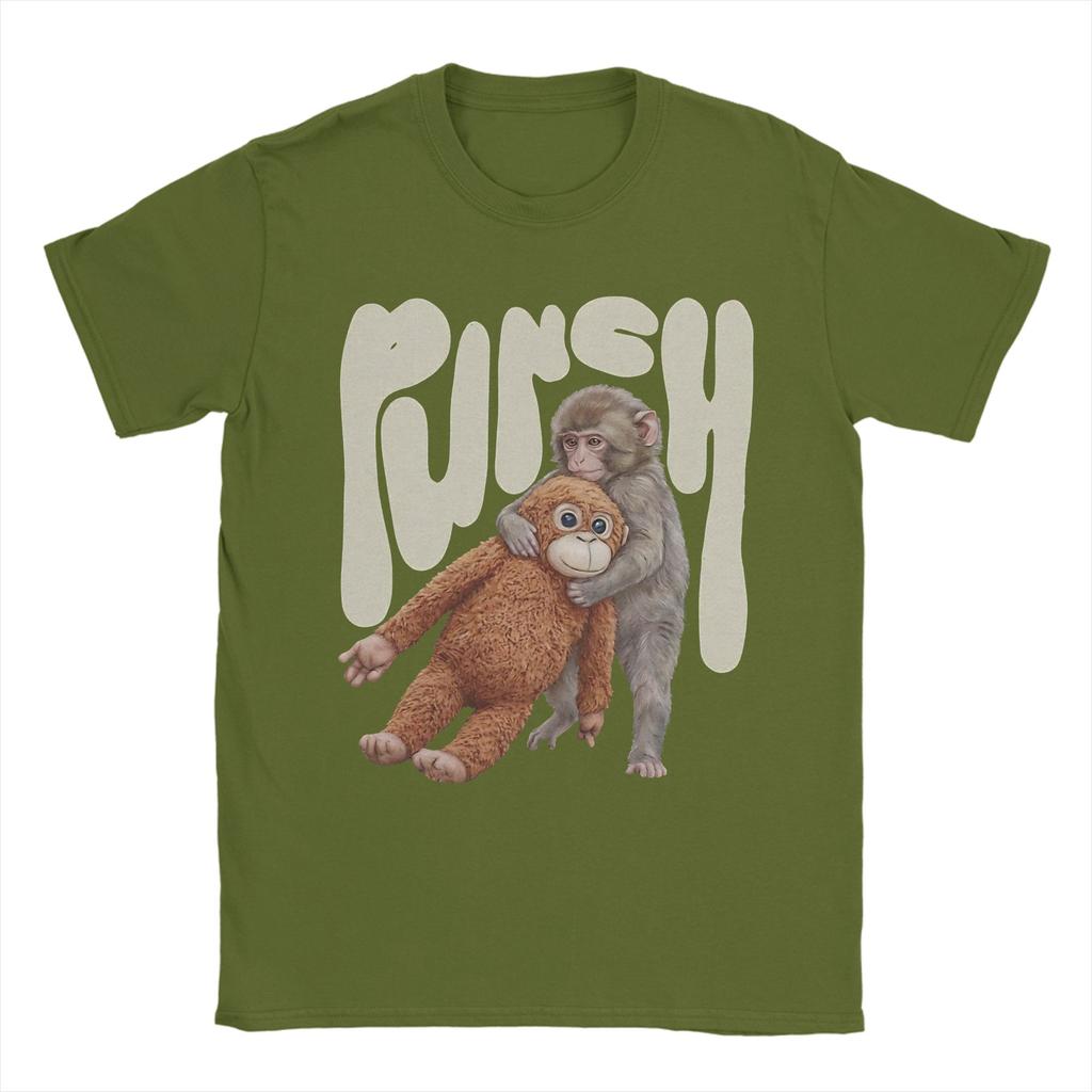 Punch Baby Monkey Team Cute T Shirts for Men Pure Cotton Humorous TShirt Crewneck Tees Short Sleeve Clothing Classic