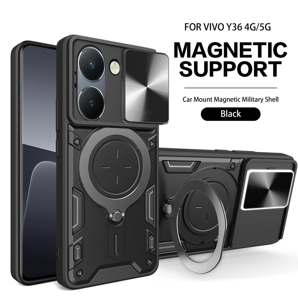Чехол для объектива камеры Slide для VIVO Y200 Y78 Y77 Y76 Y55 Y36 4G 5GArmor Hybrid Metal Ring Back Cover для Y35 Y33 Y30 Y27 Y22 Y21 Y20