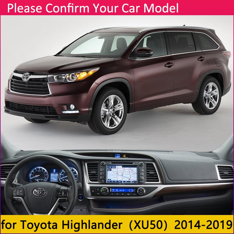 Для Toyota Highlander XU50 Kluger 2014~ Противоскользящий коврик на панель приборов Подушка-чехол на панель Солнцезащитный коврик на панель Коврики Аксессуары 2015 2017 2018