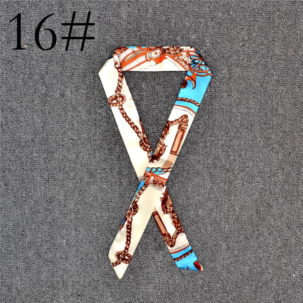 Fashion Color Printing Long Silk Scarf Women Ribbon Neckerchief Print 4cm Thin Narrow Scarves Bag Hair Band Ribbon Headscarve