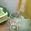 Pink Bow Glass Coffee Spoon Long Handle Heat Resistant Teaspoon For Dessert Milk Tea Stirring Household Kitchen Tool