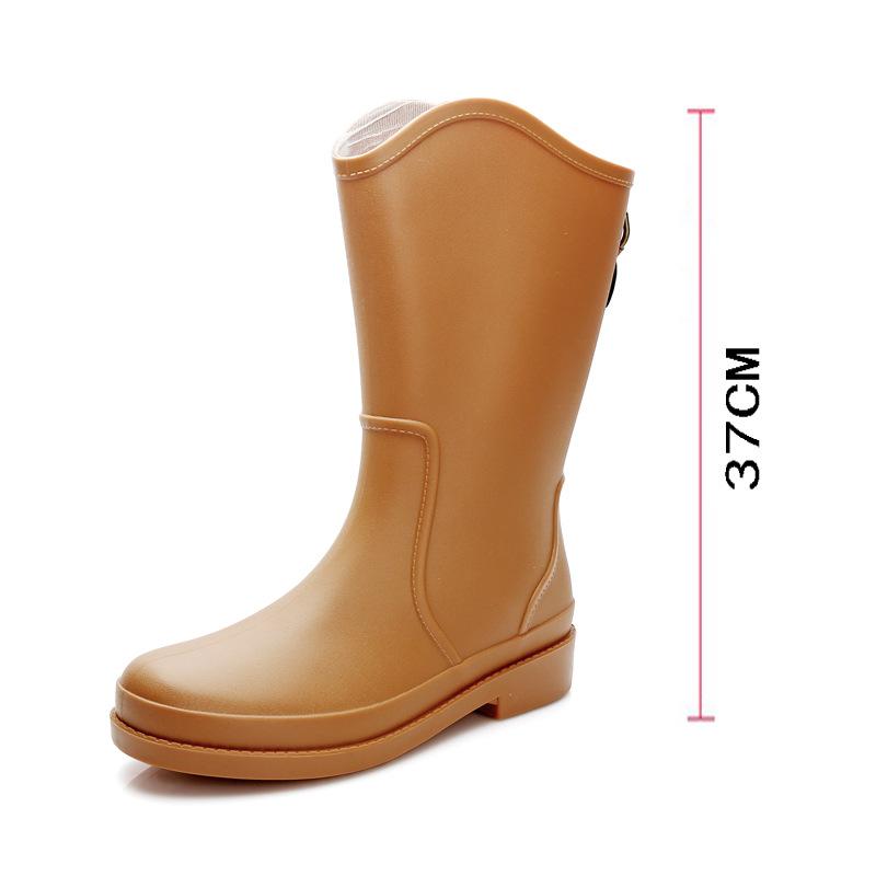 Стильные и простые школьные резиновые сапоги женские водонепроницаемые и нескользящие водонепроницаемые сапоги износостойкая верхняя обувь кухонные рабочие рукава женская обувь