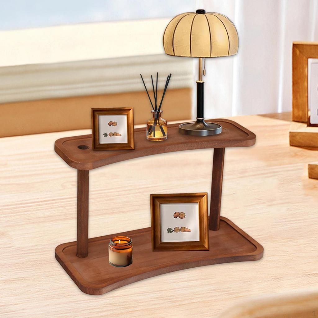 2 Tier Desktop Organizer for Makeup And Spice Rack Display In Dorm Living Room