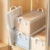 Grand panier de rangement avec cadre en métal, boîte pliable pour vêtements transparents, empilable pour jouets