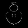 Bridal Accessories, Diamond Necklace Earrings Bracelet Three-Piece Set Women's Jewelry