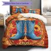 CowboyBoots Pattern Bedding Quilt Set Quilt Cover Pillowcase Home Decoration Birthday Gift (1 * duvet cover + 2 * pillowcase, without core)