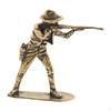 Antique Bronze Feng Shui Western Cowboy Statue, Creative Brass Figurine, Sculpture for Shelf,