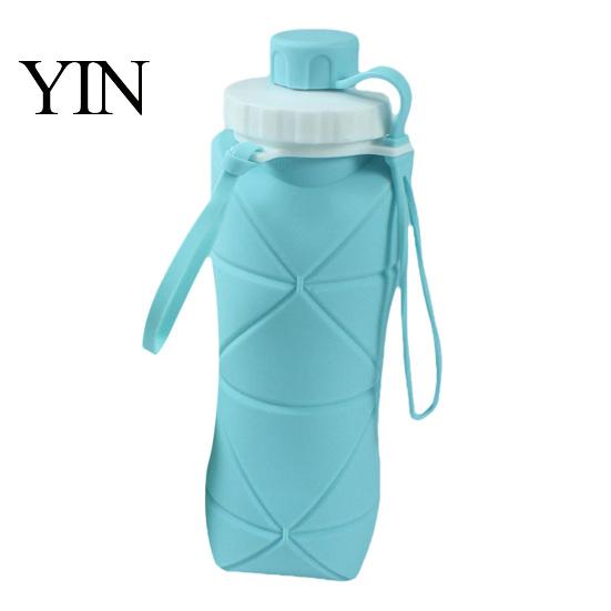 Safe Food Grade Cup for Kids 600ml Portable Foldable Water Bottle, Silicone Telescopic Space Saving Bottle Outdoors Lightweight Container Outdoor