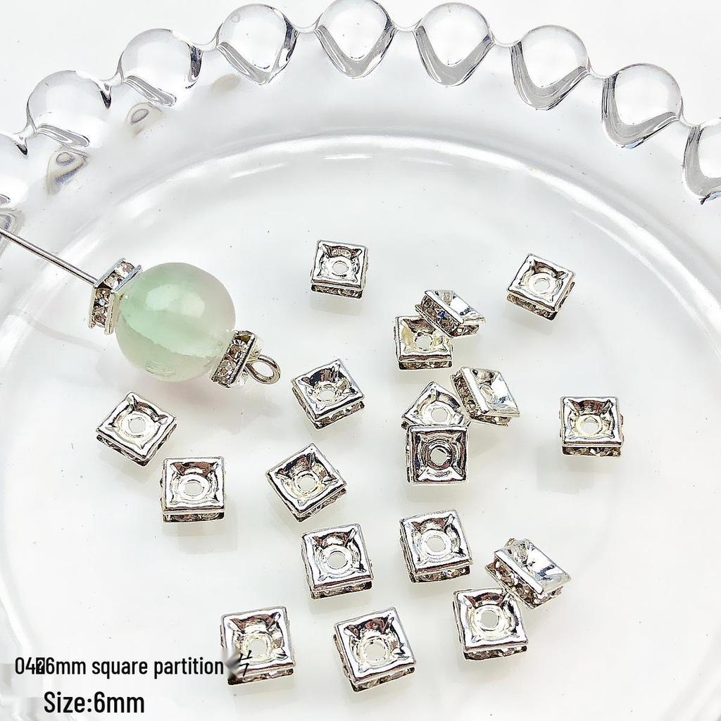 10 шт. полых бусин-разделителей со стразами для изготовления украшений своими руками