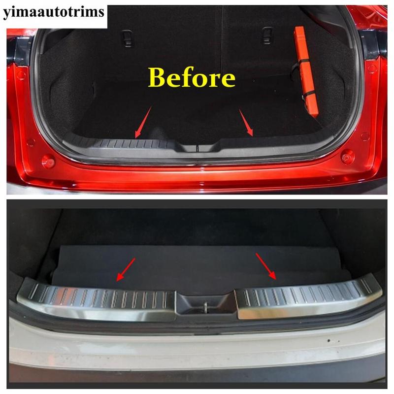 Rear Trunk Door Sill Plate Panel Guard Anti Scratching Protection Cover Trim Stainless Accessories For Mazda CX-30 - 2025