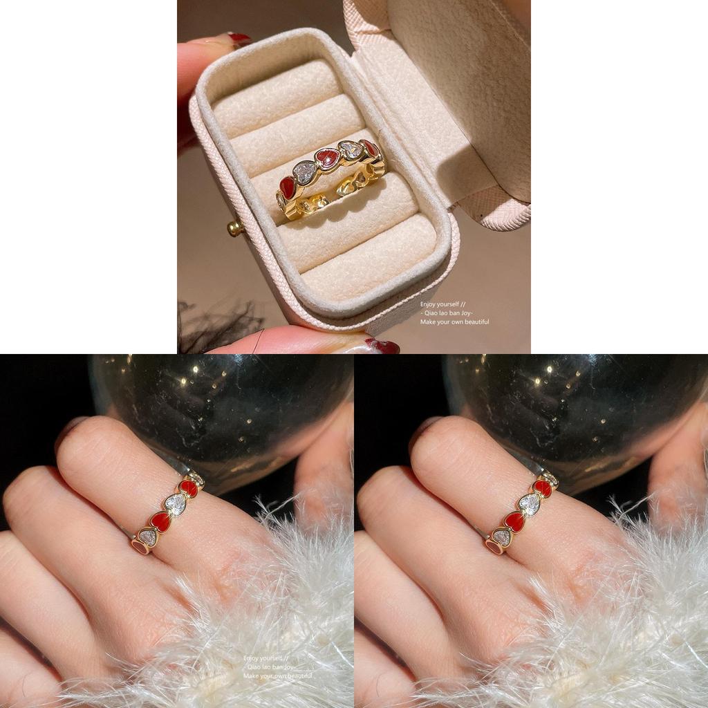 Minimalist Heart Open Band Ring With Copper And Gold Finish For Stylish Women