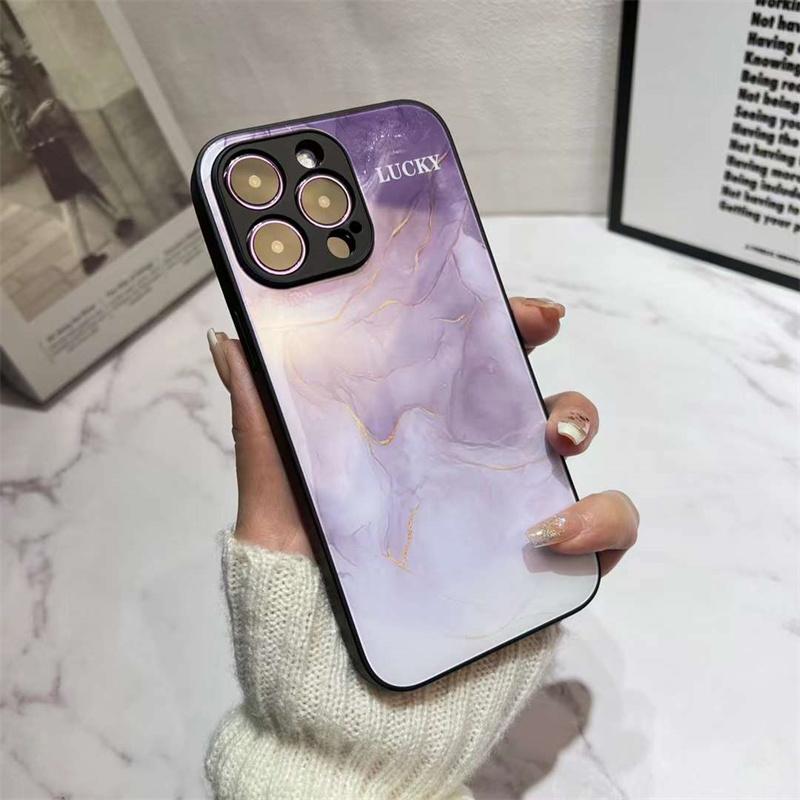 Роскошный модный чехол для телефона из закаленного стекла с чернилами и мрамором для iPhone 15 14 13 12 11 Pro Max X XS XR XS Max 8 7 Plus противоударный чехол