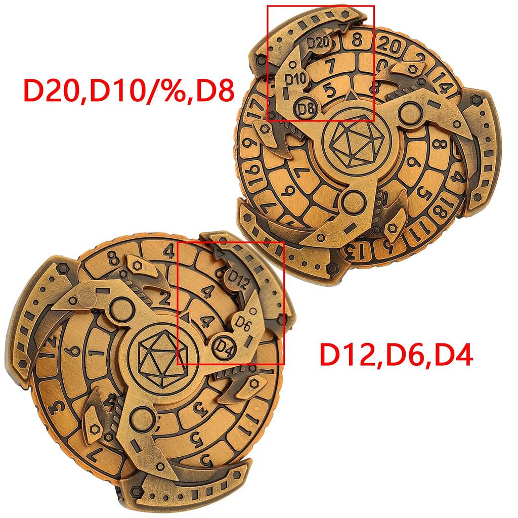 Металлические игральные кости COC Running Dice 7-в-1 Fingertip Gyro Turntable Polyhedron Metal Dice DND Dungeons & Dragons