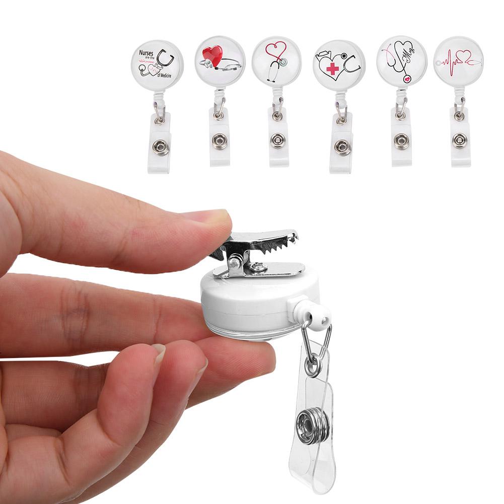 Retractable Badge Reel Clip Portable Nurse ID Name Card Badge Holders Accessory