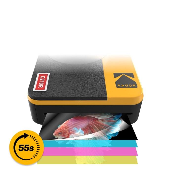 [Kodak] Mini Shot 2 Retro 4PASS 2-in-1 Instant Camera & Photo Printer (5.3x8.6cm) + 8-Sheet Pack, Yellow 2x3 Camera + 8 Sheets