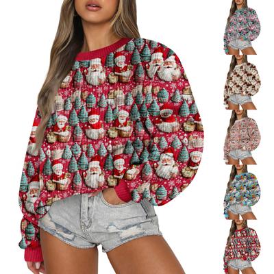 Женский модный повседневный шерстяной трикотажный пуловер с длинным рукавом и круглым вырезом