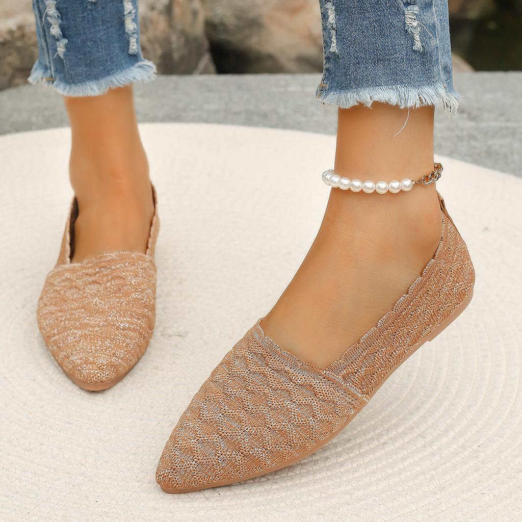 Модные осенние женские туфли на плоской подошве с заостренным носком, неглубокие, для женщин, повседневные туфли на плоской подошве, модные удобные нескользящие мокасины