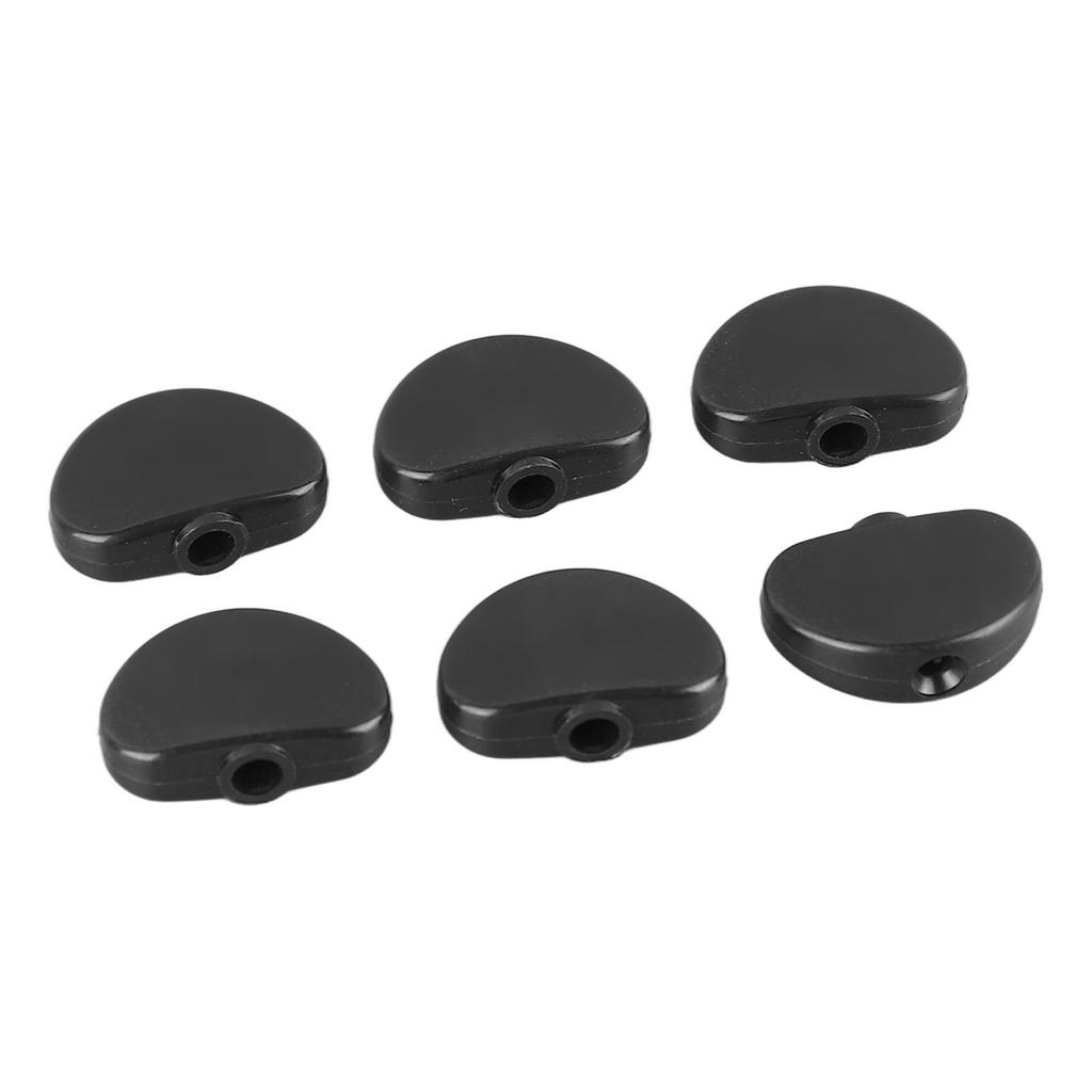 6 шт. Кнопка колка гитары, полукруглая, пластик, удобный захват, универсальная накладка на колок, черная