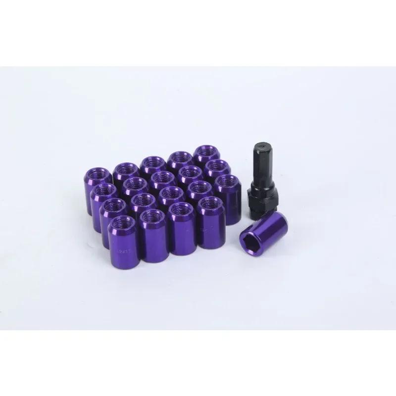 For Racing Lug Wheel Nuts Screw Aluminum Tuner Racing Lug Nut 20PCS M14*1.5 M12*1.5 Wheel Nuts Internal Hexagon Nut